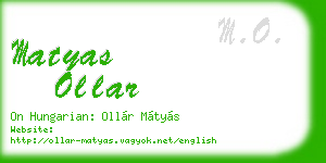 matyas ollar business card